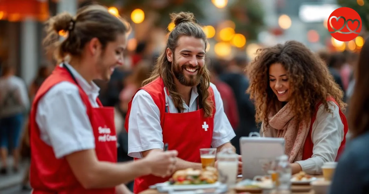 SRK-Freiwillige beim ehrenamtlichen Engagement - Blaulichtsingles