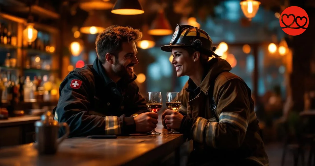 Feuerwehrmann beim Flirten mit Tipps zur Kommunikation - Blaulichtsingles