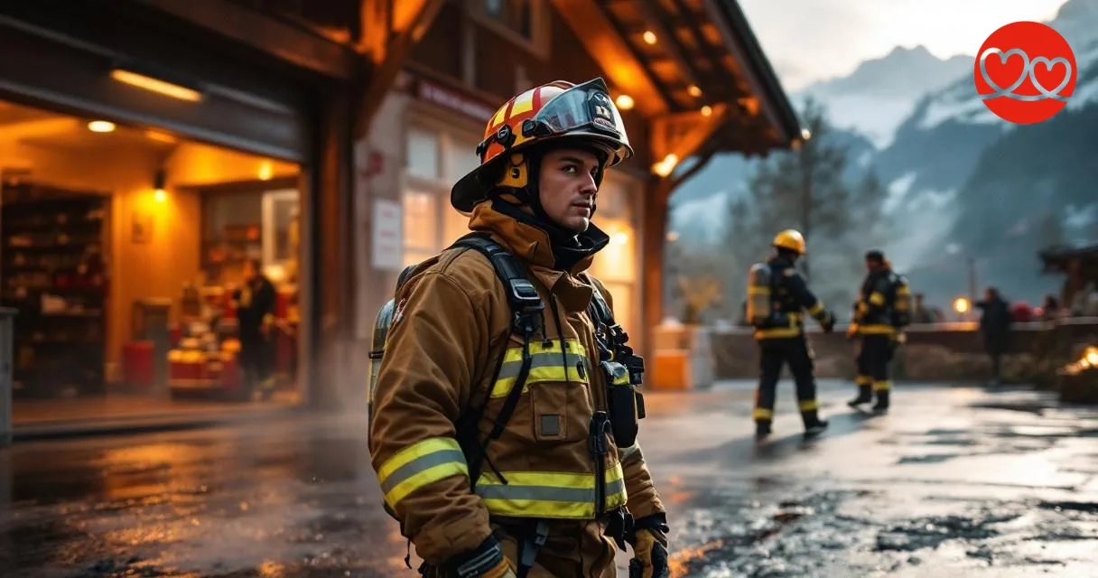 Schweizer Feuerwehrmann beim Tanzkurs