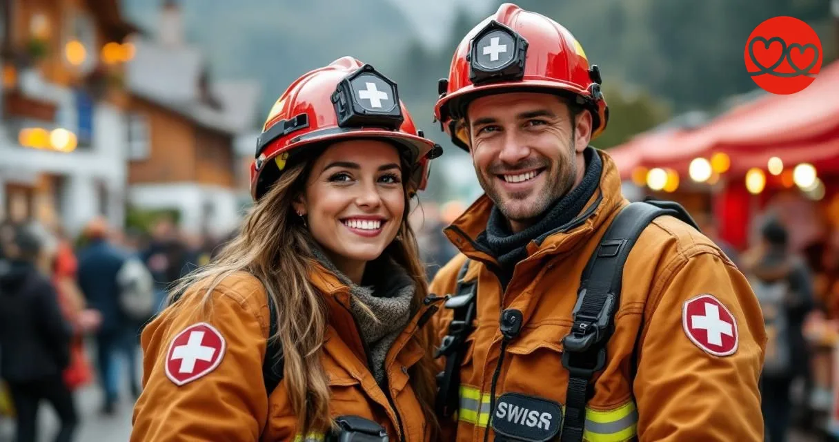 Swiss volunteer firefighters connecting through community engagement