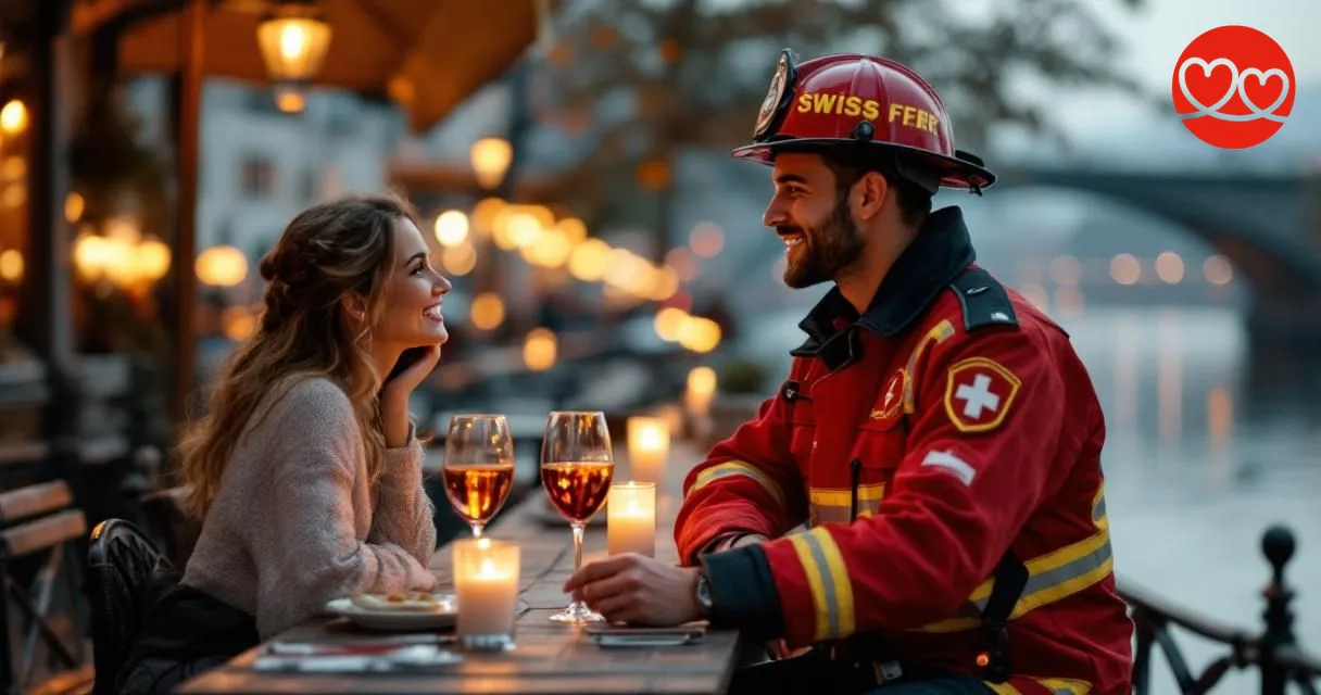Feuerwehrmann beim Date Basel-Stadt Schweiz