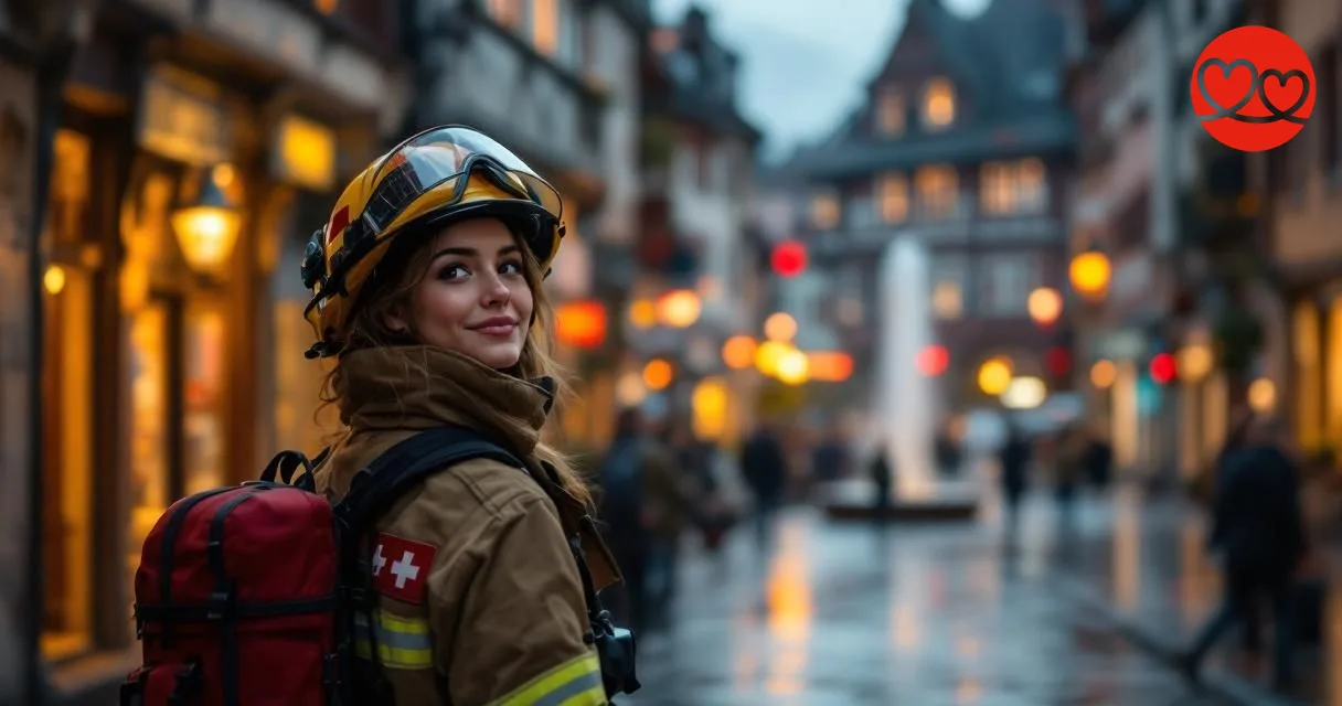 Feuerwehrfrau beim Date Bern Schweiz