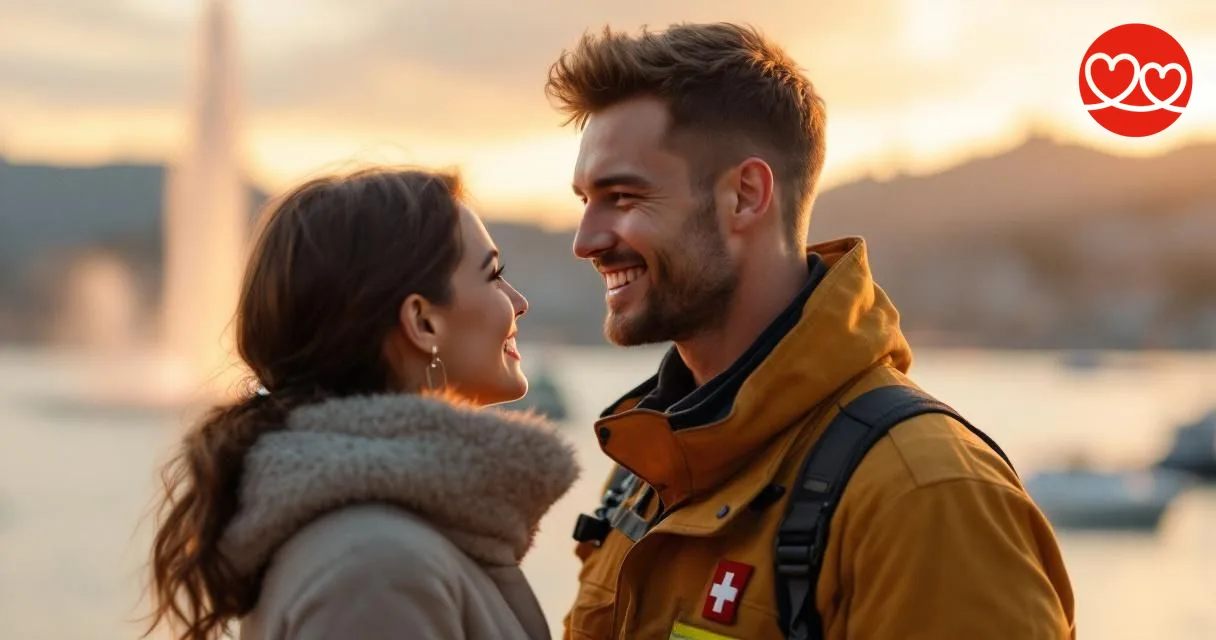 Feuerwehrmann beim Date Genf Schweiz