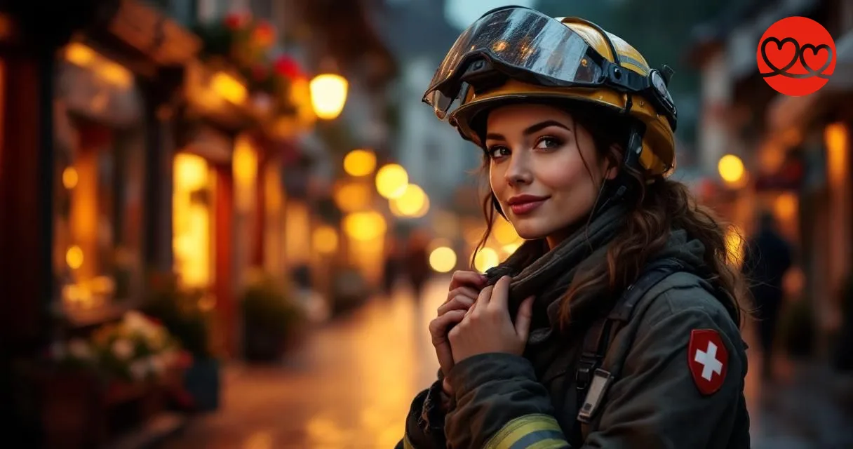 Feuerwehrfrau beim Date Solothurn Schweiz