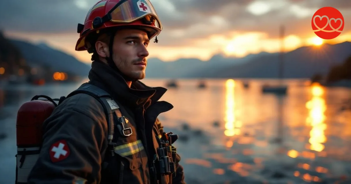 Feuerwehrmann beim Date Thurgau Schweiz