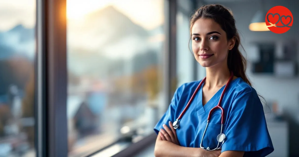 Swiss healthcare professional in hospital showing resilience