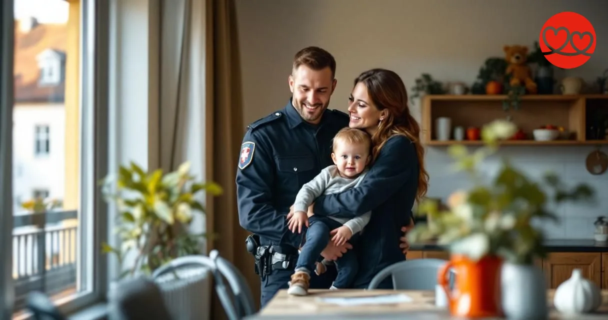 Schweizer Polizisten-Paar mit Kind